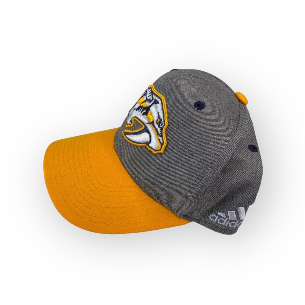 new Adidas ★ Nashville Predators NHL Baseball Cap Hat ★ Yellow Heather Grey ★ OS - Picture 12 of 16